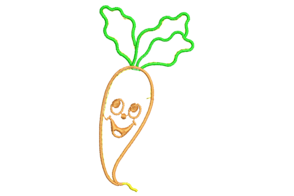 Cartoon Carrot Embroidery Design for Holiday Projects