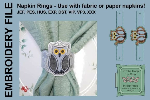 ITH Owl Napkin Rings Embroidery File Review