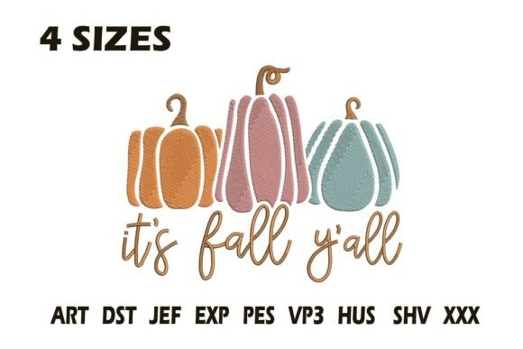 It’s Fall Y’all Pumpkin Embroidery Design