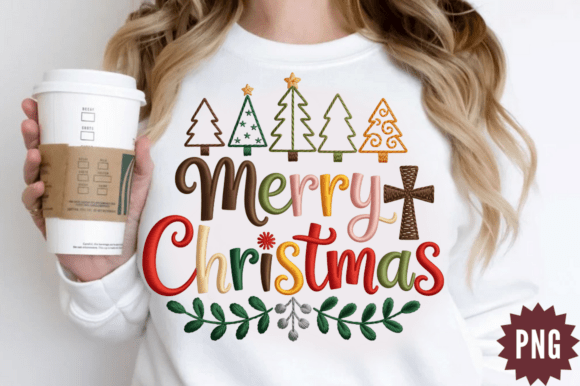 Reviewing Embroidery Merry Christmas PNG Design