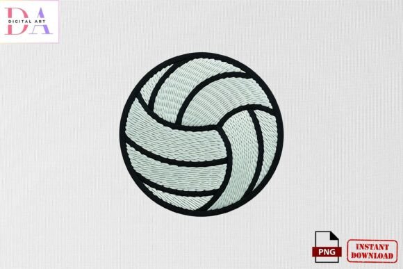 Volleyball Sports Embroidery PNG Review