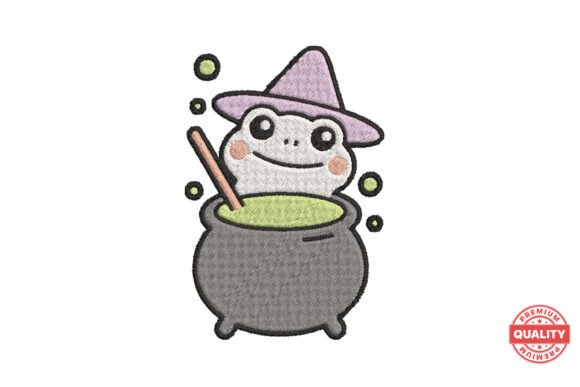Witch Frog in Cauldron Embroidery Design Review